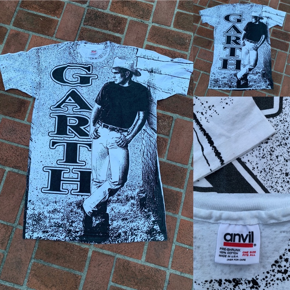 Vintage 90s Garth Brooks All Over Print Shirt